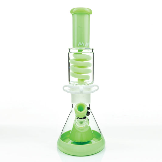 14" Pyramid Coil Beaker | Slime Green