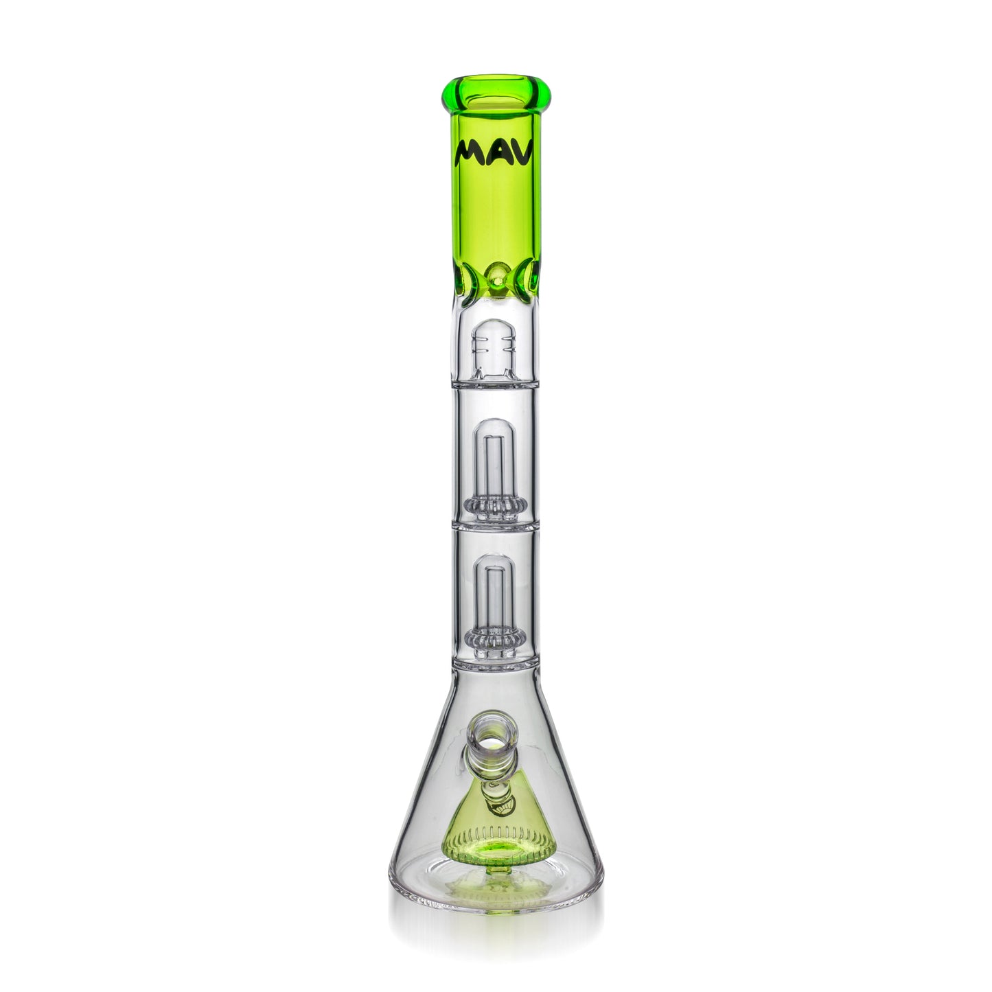 18" Double UFO Pyramid Beaker | Green