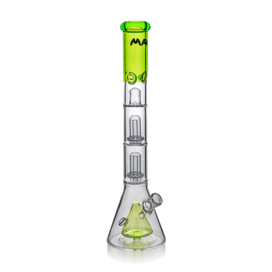 18" Double UFO Pyramid Beaker | Green