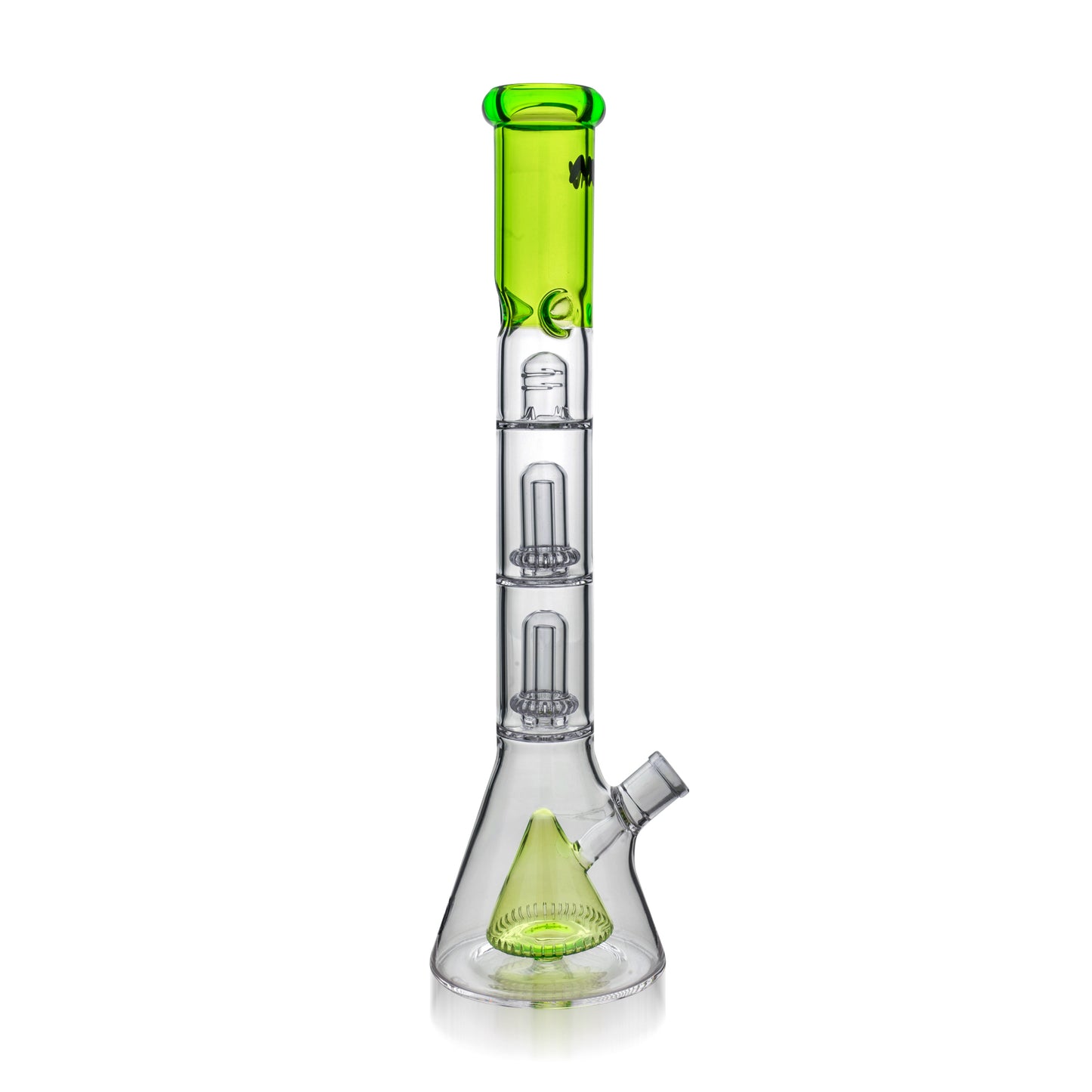 18" Double UFO Pyramid Beaker | Green