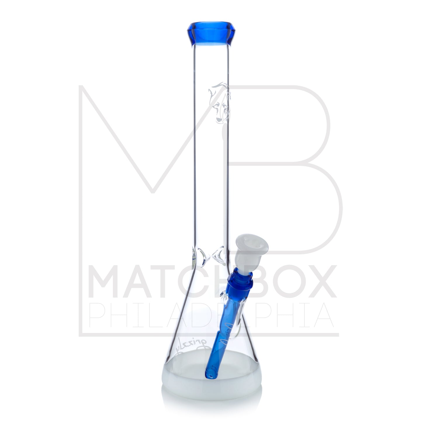 18" Beaker | White & Blue