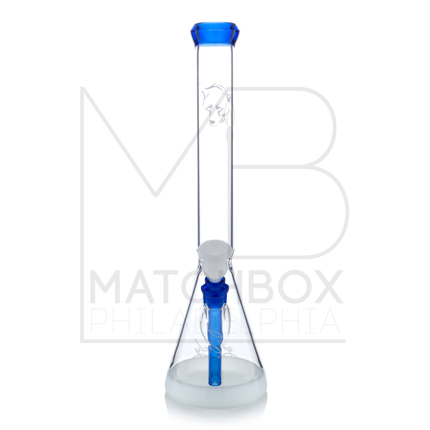 18" Beaker | White & Blue