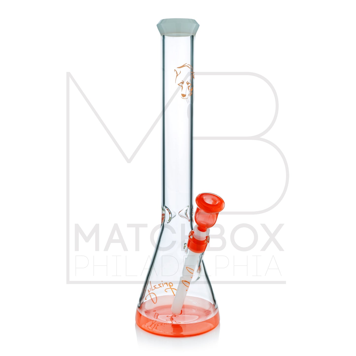 18" Beaker | Orange & White