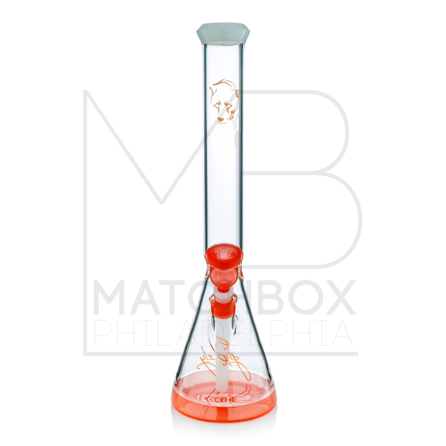 18" Beaker | Orange & White