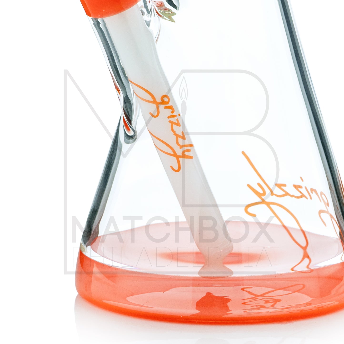 18" Beaker | Orange & White