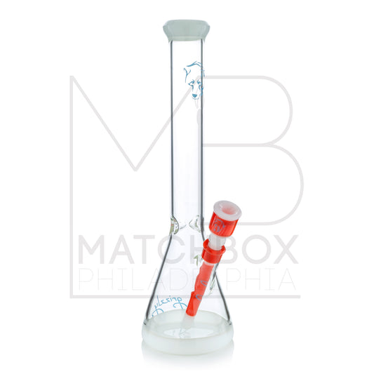 18" Beaker | White & Orange