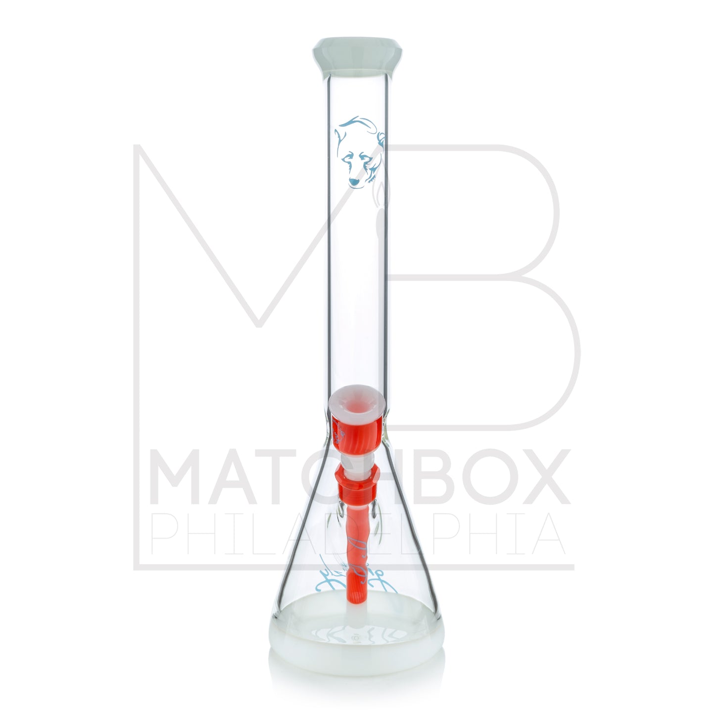 18" Beaker | White & Orange