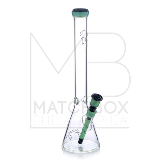 18" 7mm Beaker | Green & Black