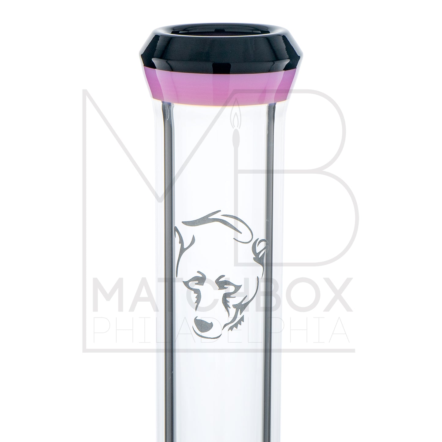 18" 7mm Beaker | Black & Pink