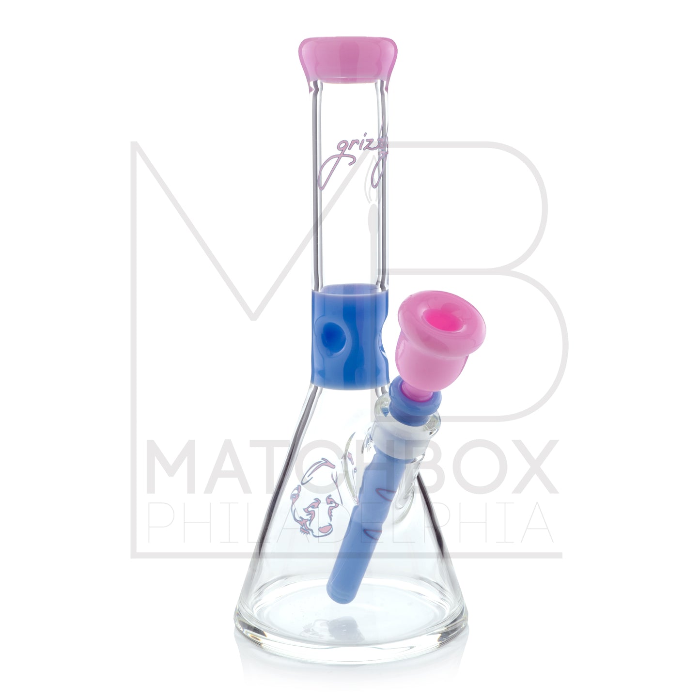 13" Two-Tone Mini Beaker | Pink & Milk Blue