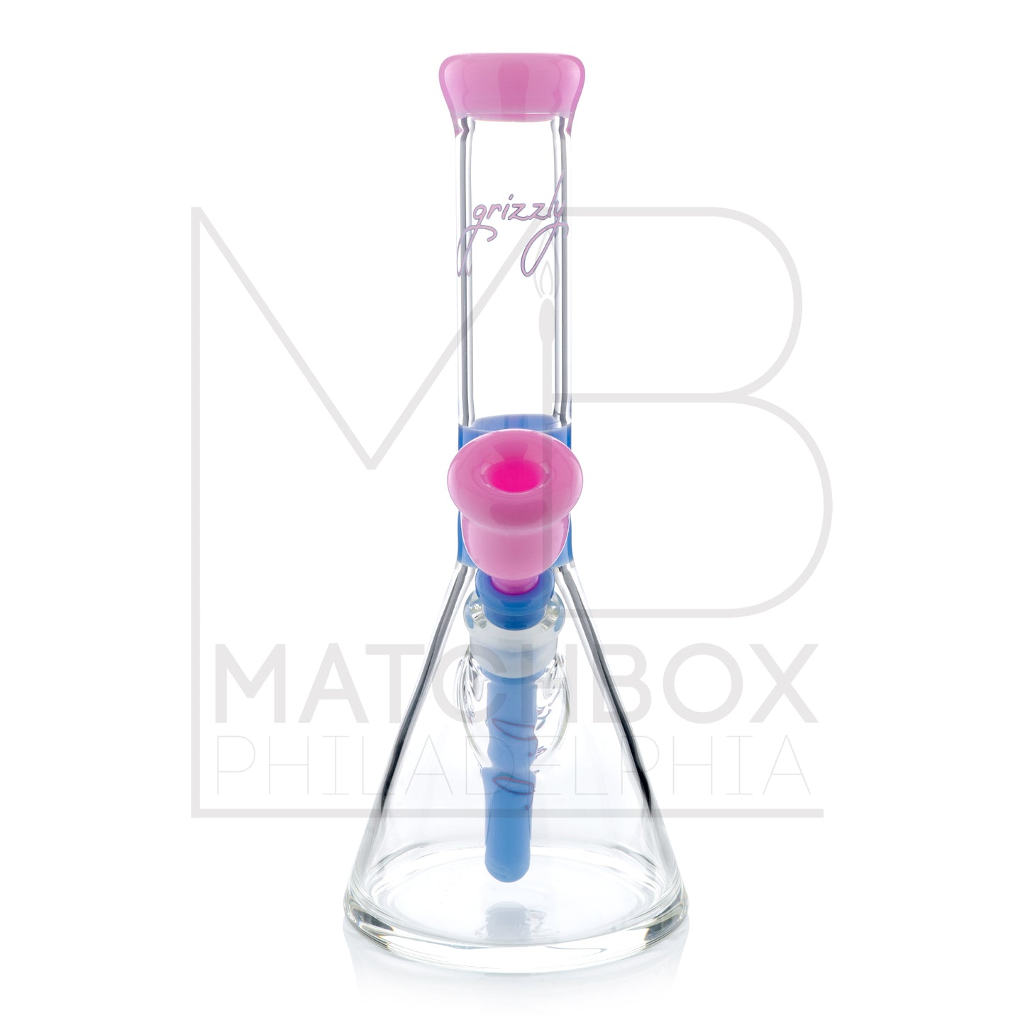 13" Two-Tone Mini Beaker | Pink & Milk Blue