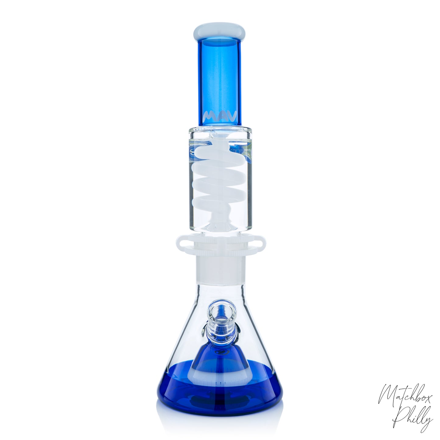 14" Pyramid Coil Beaker | Blue & White