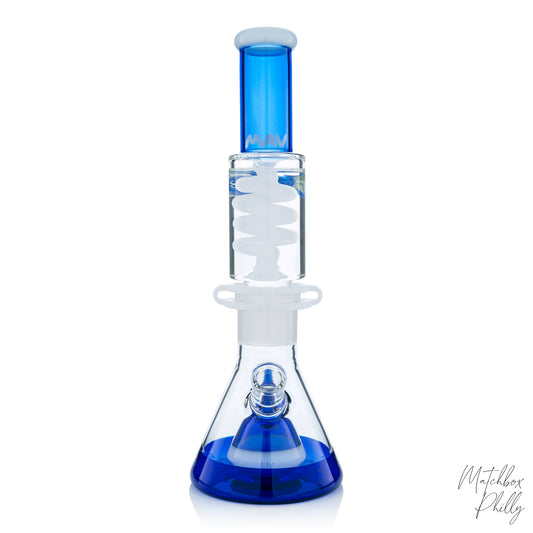 14" Pyramid Coil Beaker | Blue & White