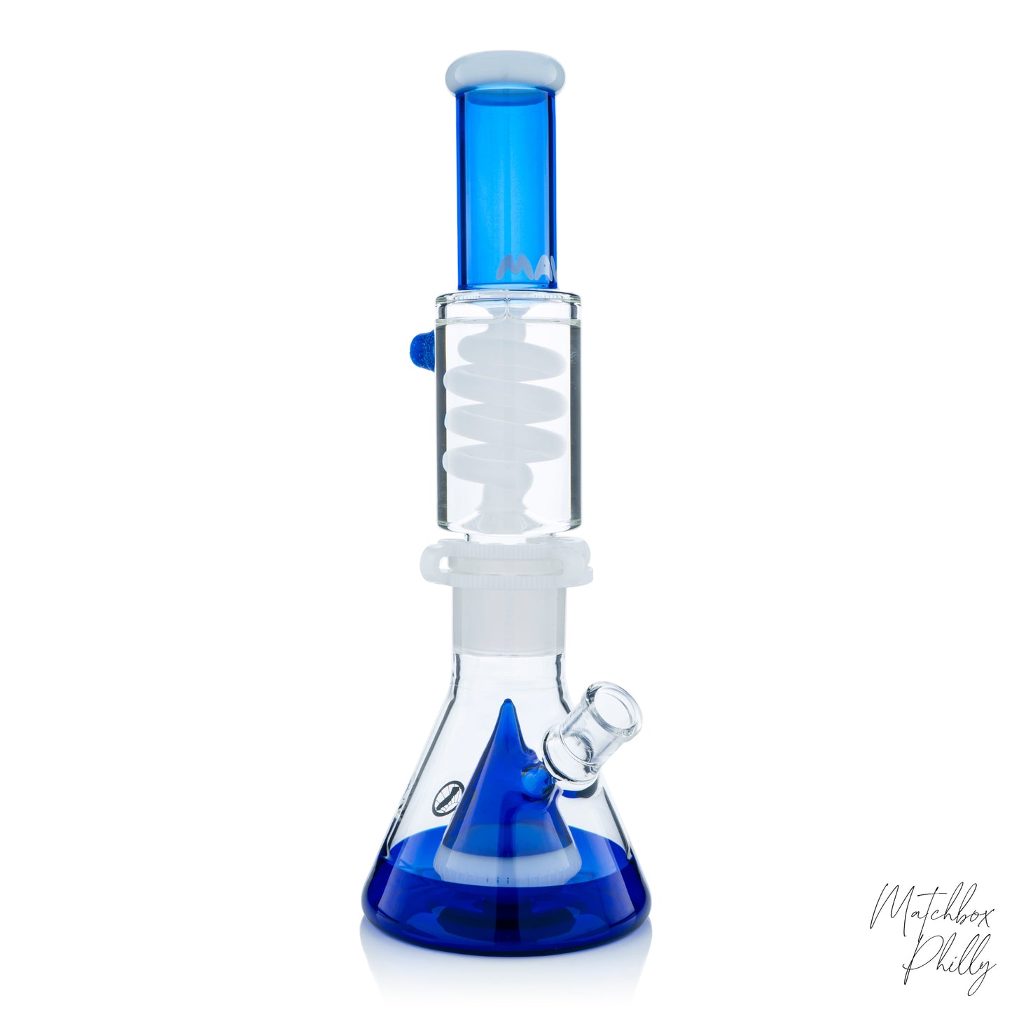 14" Pyramid Coil Beaker | Blue & White