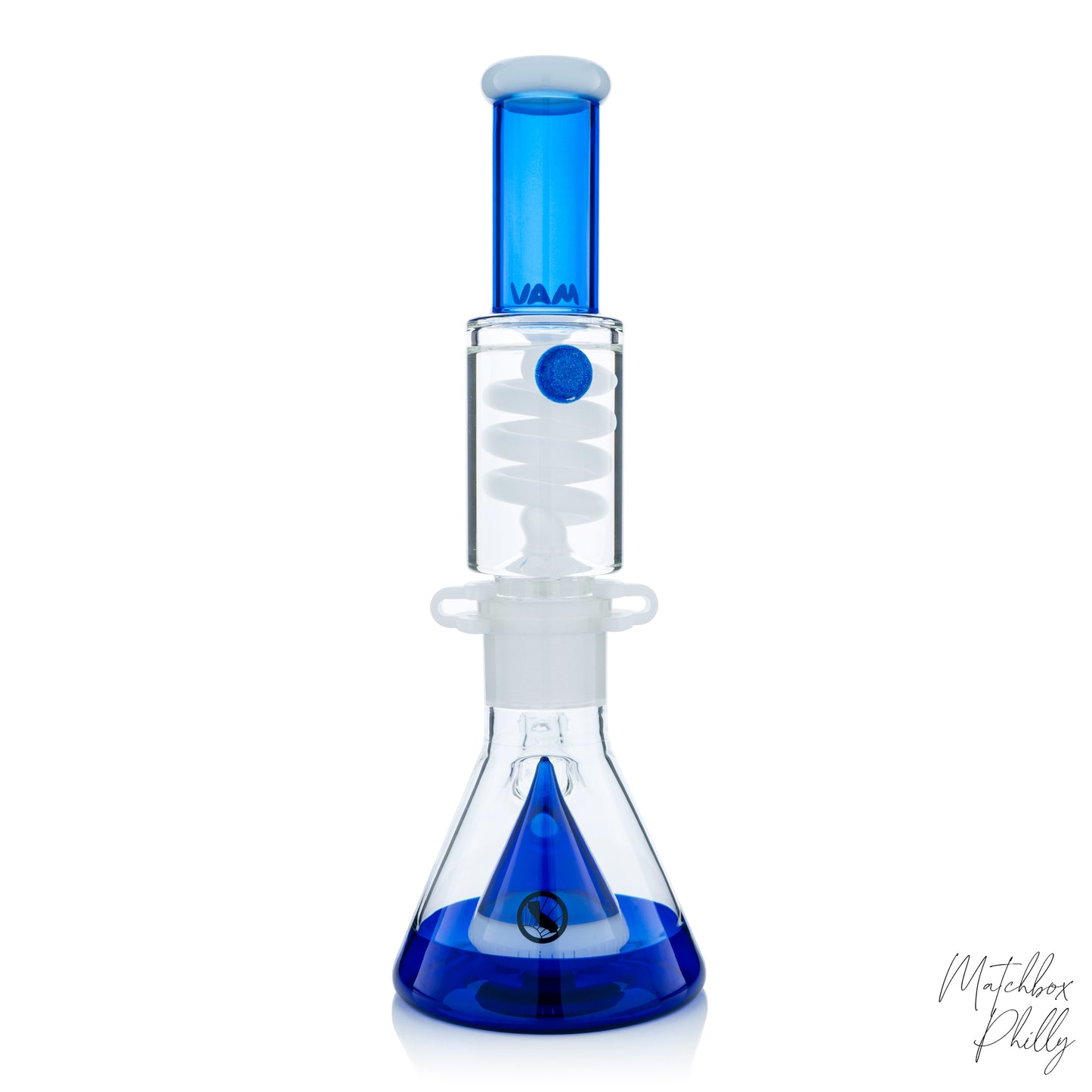 14" Pyramid Coil Beaker | Blue & White