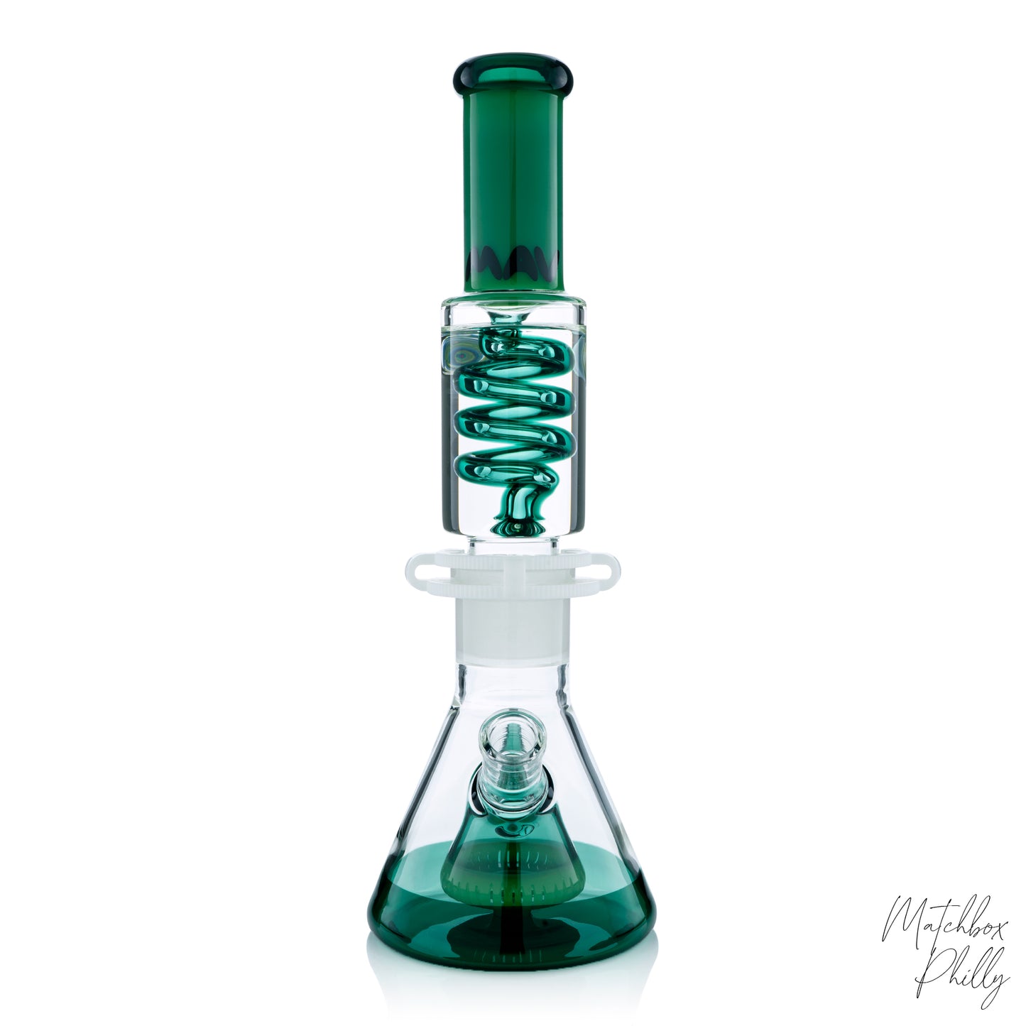 14" Pyramid Coil Beaker | Green & Turquoise