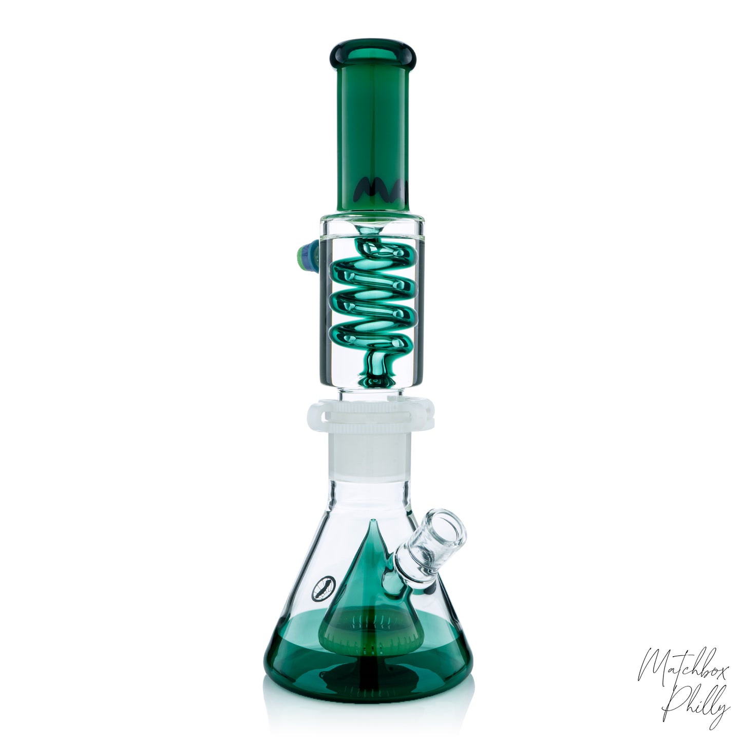 14" Pyramid Coil Beaker | Green & Turquoise