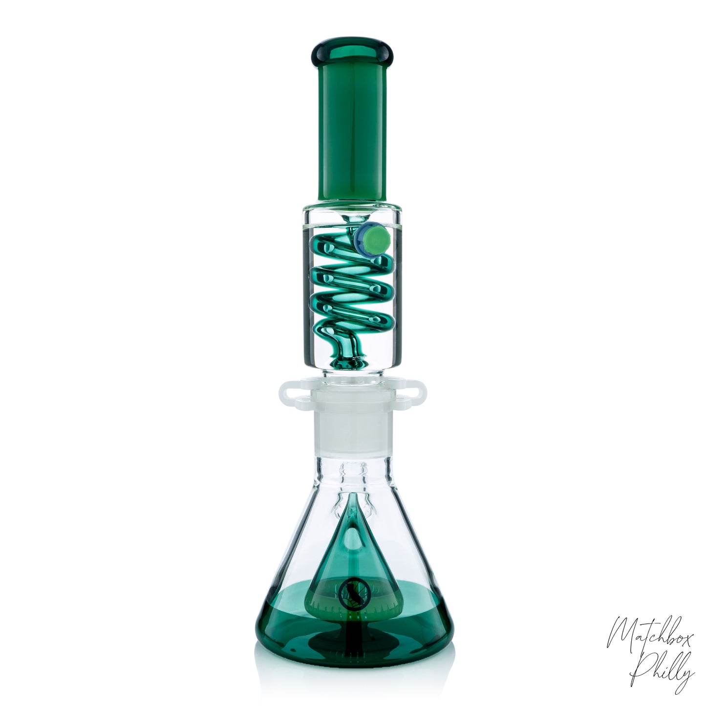 14" Pyramid Coil Beaker | Green & Turquoise