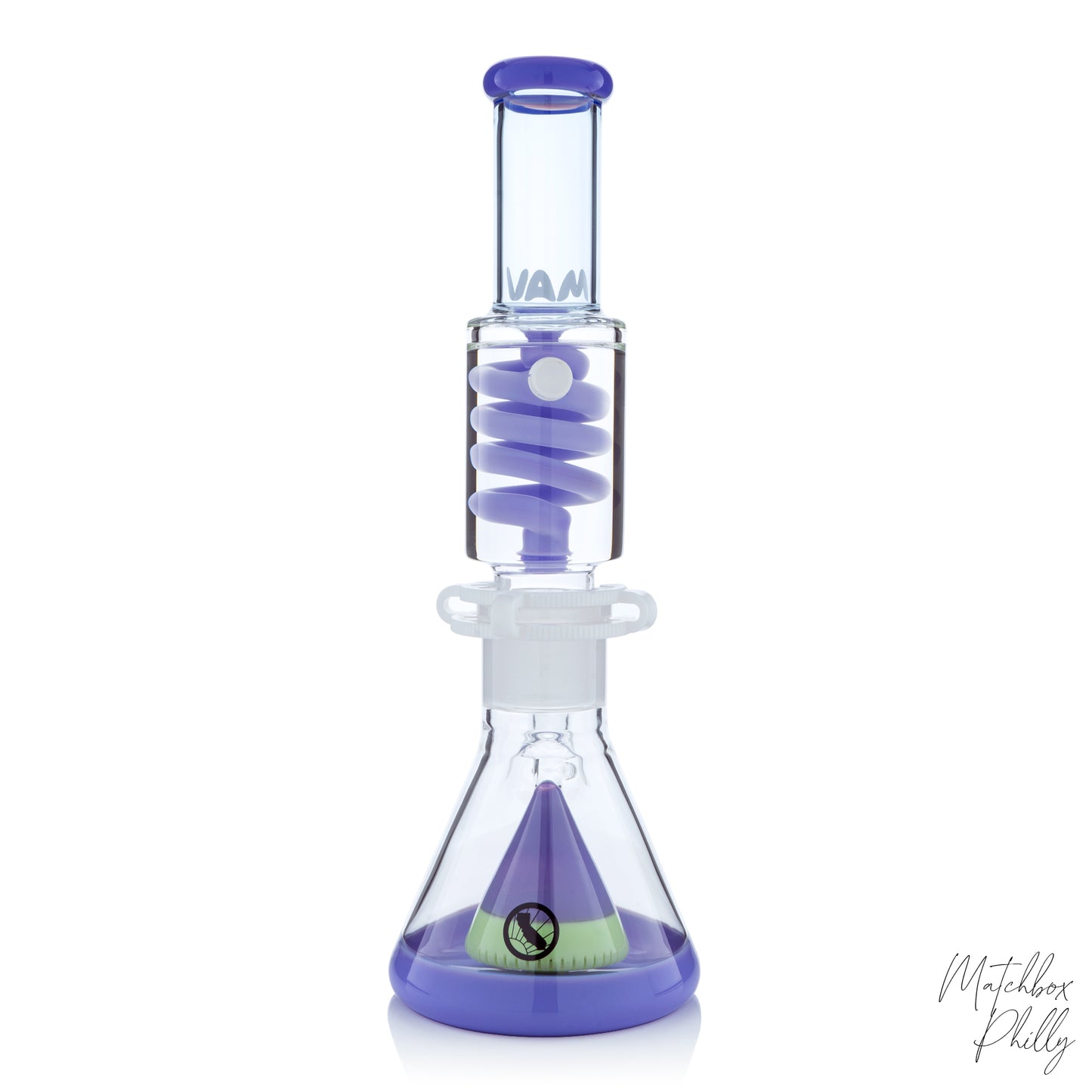 14" Pyramid Coil Beaker | Purple & CFL