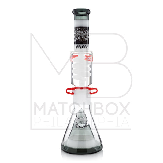 16" Worked Pyramid Coil Beaker | White & Shadow