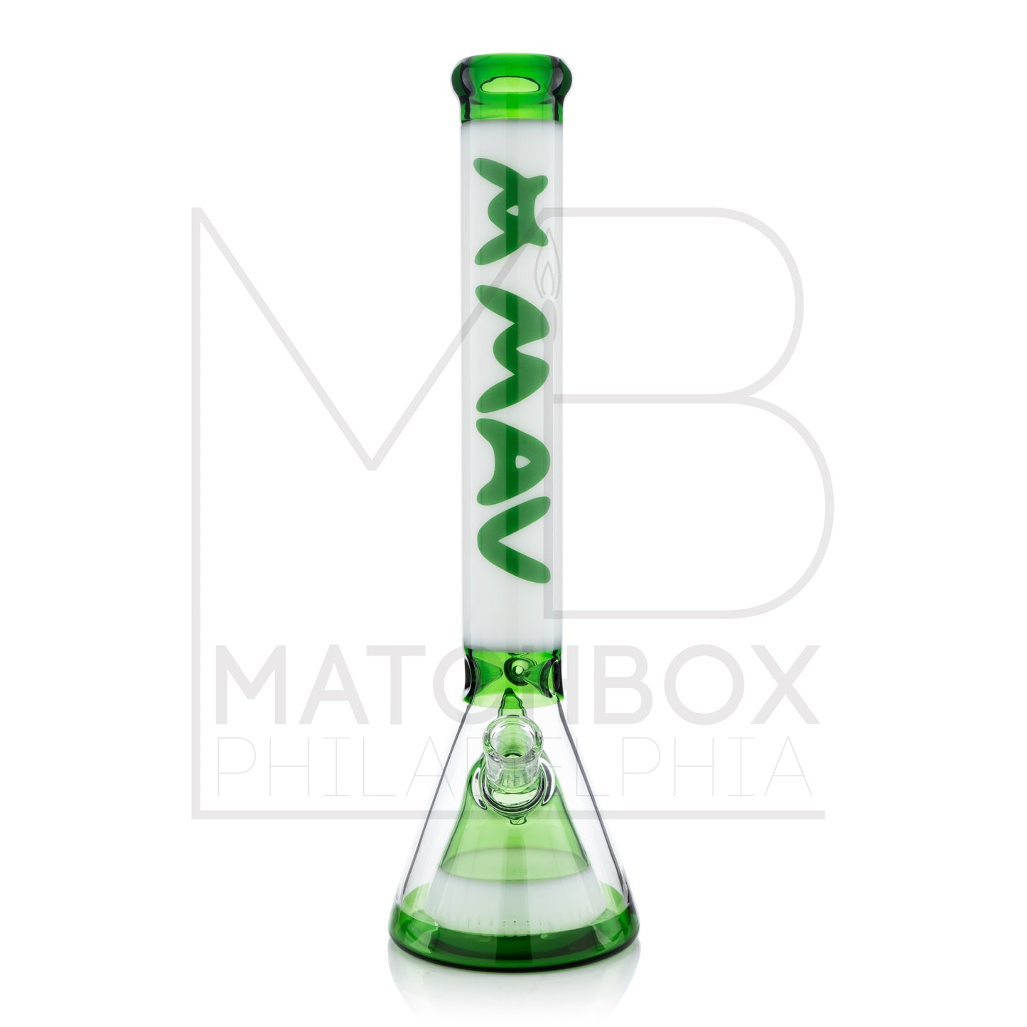 18" White/Green Manhattan Beaker