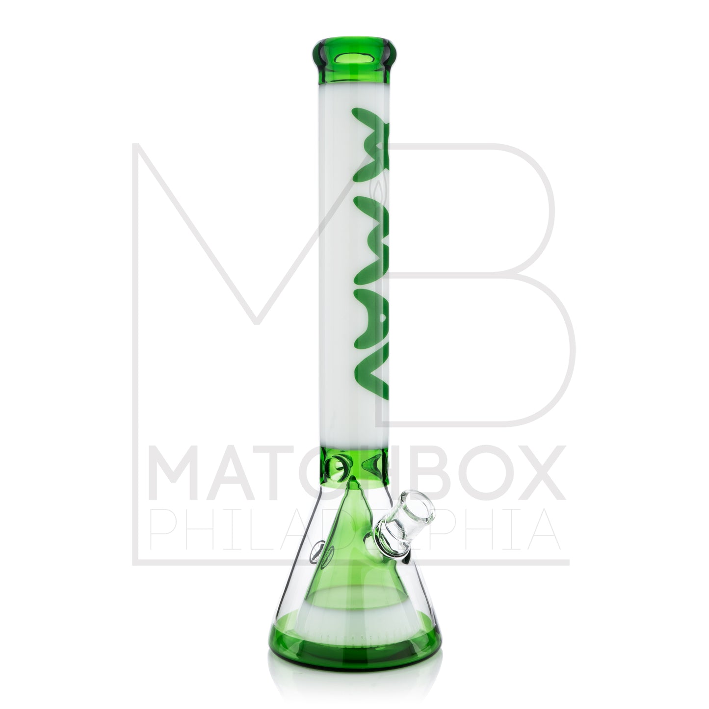 18" White/Green Manhattan Beaker