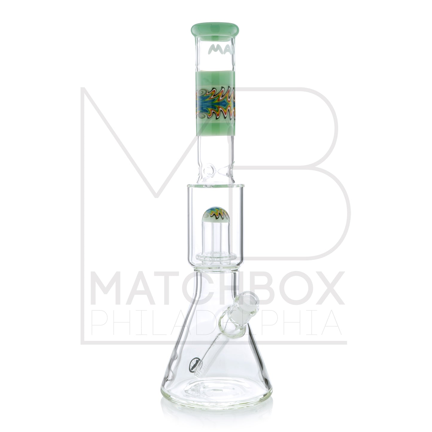 16" Worked UFO Beaker | Seafoam