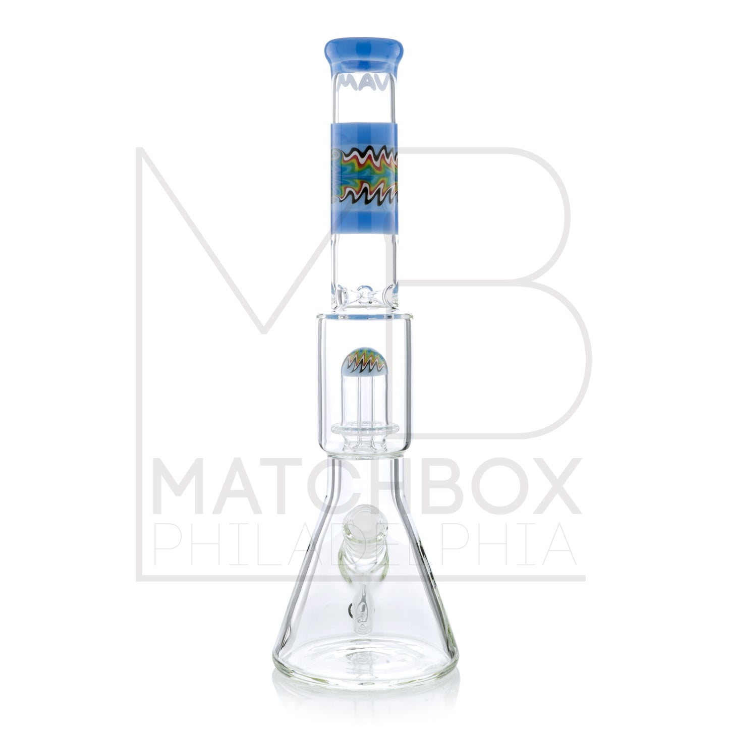 16" Worked UFO Beaker | Milk Blue