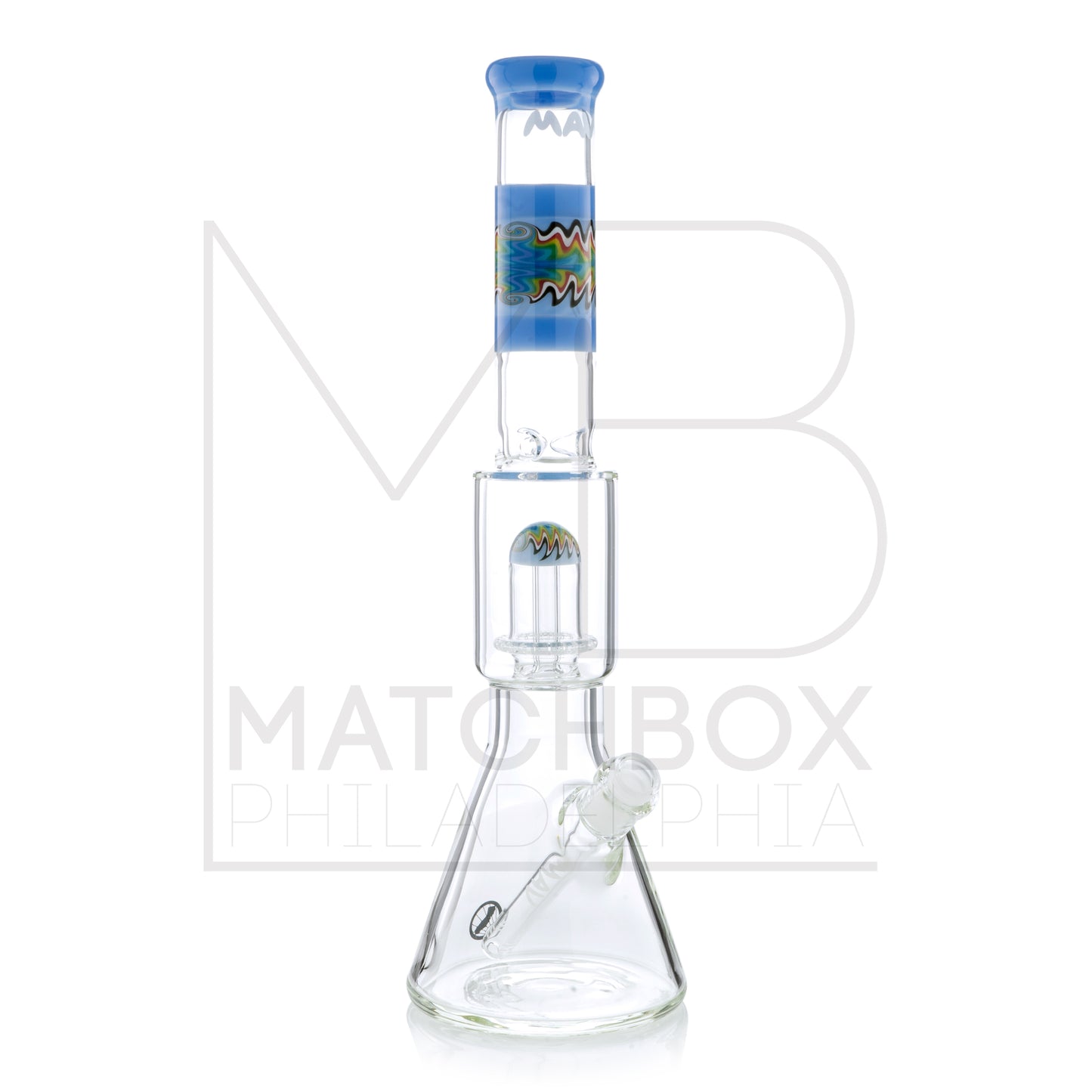 16" Worked UFO Beaker | Milk Blue